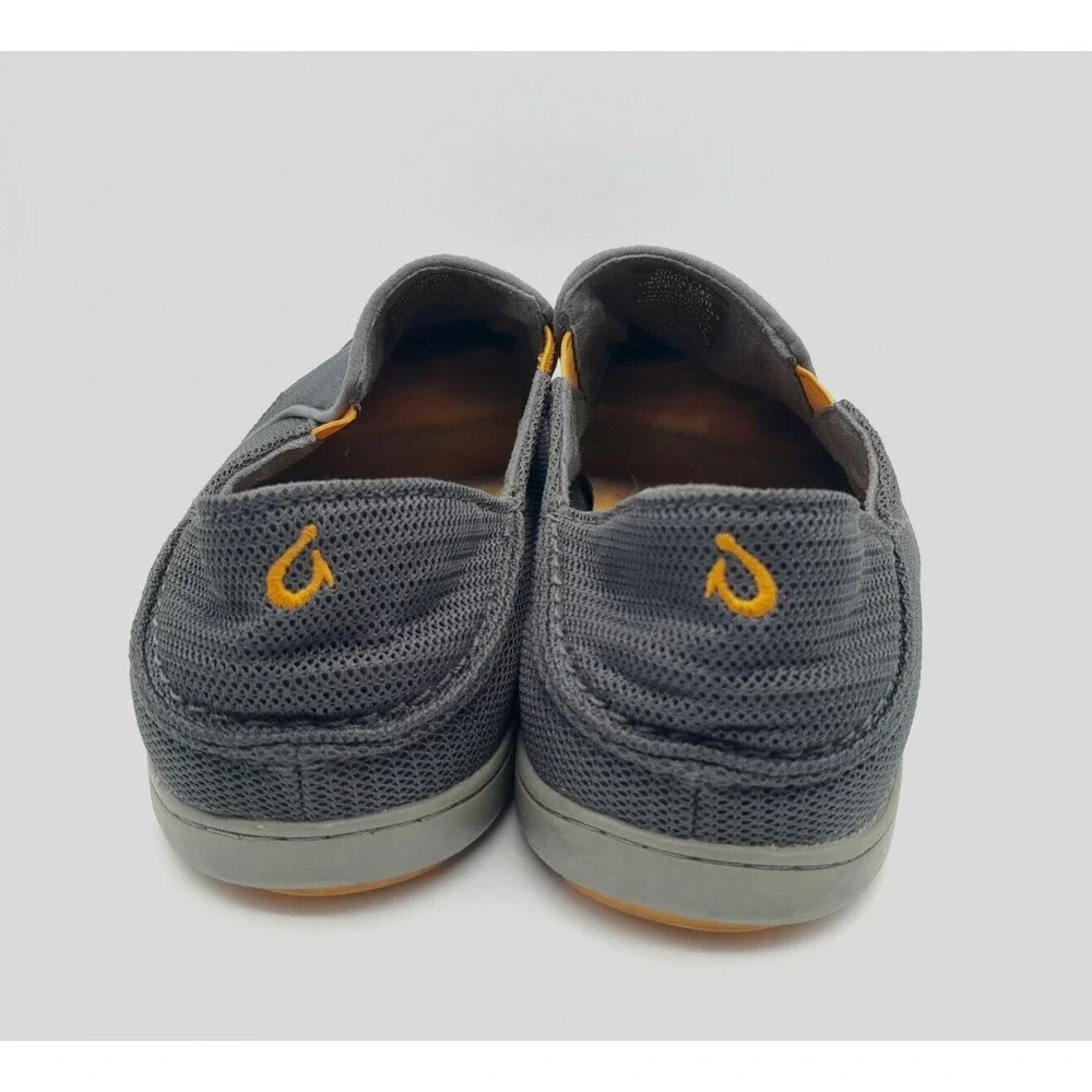 Olukai Nohea Mesh Loafers Dark Shadow Mens Size US 11.5 EUR 44.5 Gray Orange - Picture 4 of 9